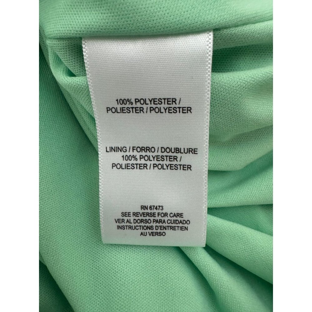 Green Silver Accents‎ Chiffon Ruffle Tiered Dress w/Tie Size 12 Western Country - Picture 8 of 9